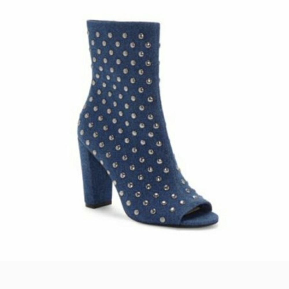 🦥 Jessica Simpson Denim Studded Heeled Booties 🦥